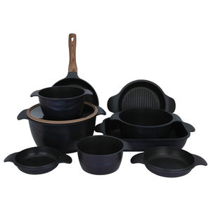 طقم قدور جرانيت نيوكلاين، 10 قطع، غطاء زجاج - ازرق غامق product image