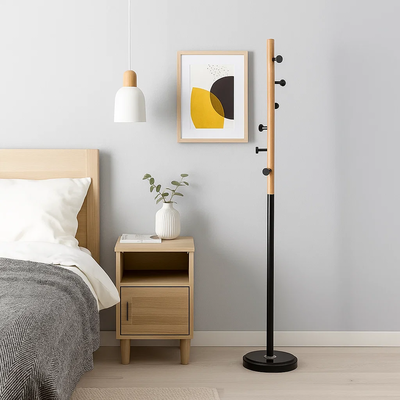 علاقة ملابس مودرن معدن، ارتفاع 185 سم - اسود خشب ام دي افي product image 3