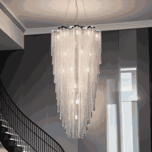 Norco Classic Aluminum Glass Chandelier, 150x80 cm, E14 Base, 27 Bulbs - Silver product image 2
