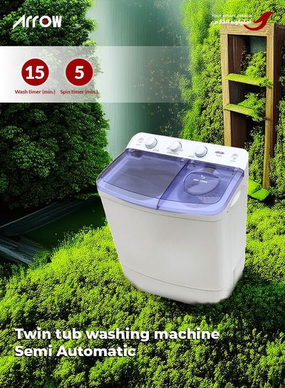 Arrow RO-12TTB Semi-Automatic Washing Machine, 12 kg, 7 kg Spin, 1600 RPM - White product image 5