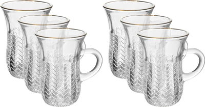 طقم بيالات شاي زجاج ماكس جلاس، 88 مل، 6 اكواب - شفاف product image 1
