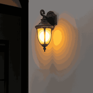 Aluminum and glass wall lamp, 160 cm, E27 bulb base - Black product image
