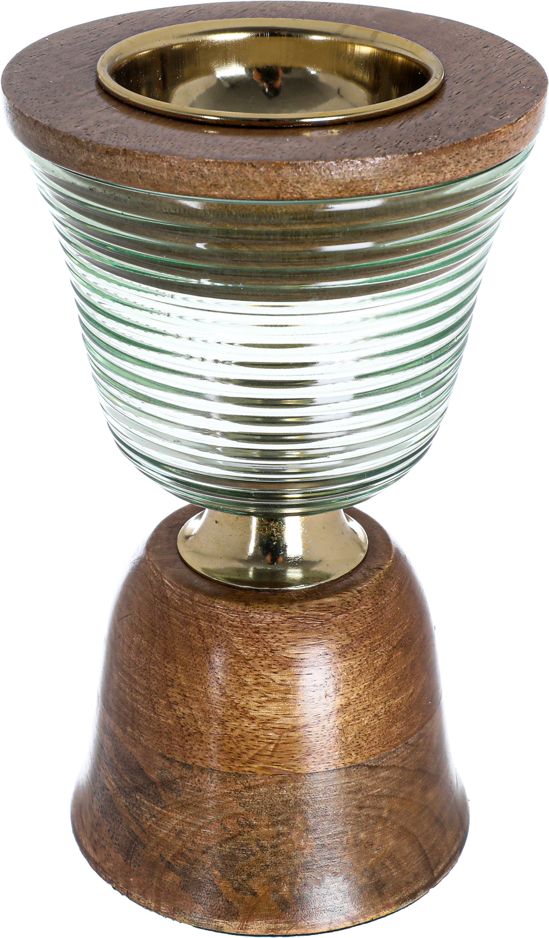 Al Saif Gallery glass incense burner set, with a wooden base - brown product image 5