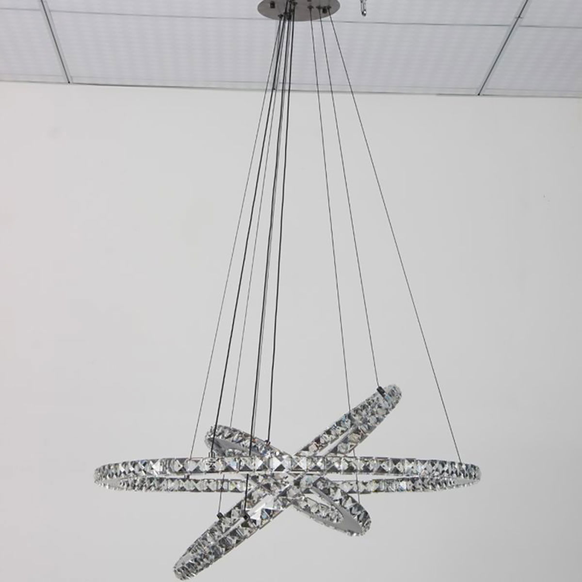 ثريا ألمنيوم السيف غاليري، 40-60-80 سم، 80 واط، دائري - ذهبي product image 3