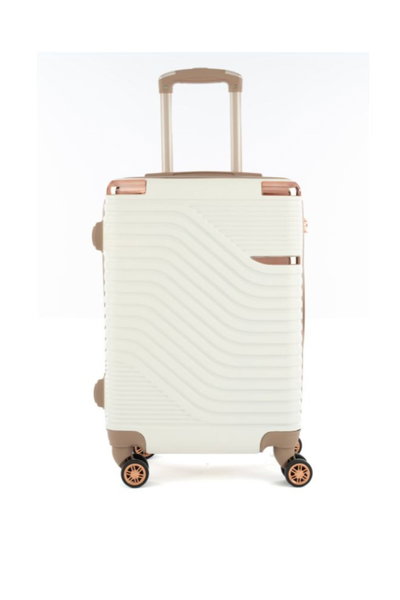 طقم شنط سفر ABS ليمرا، 5 مقاسات، 4 عجلات، زاويه 360 درجة، LMA-1465 - بيج product image 3