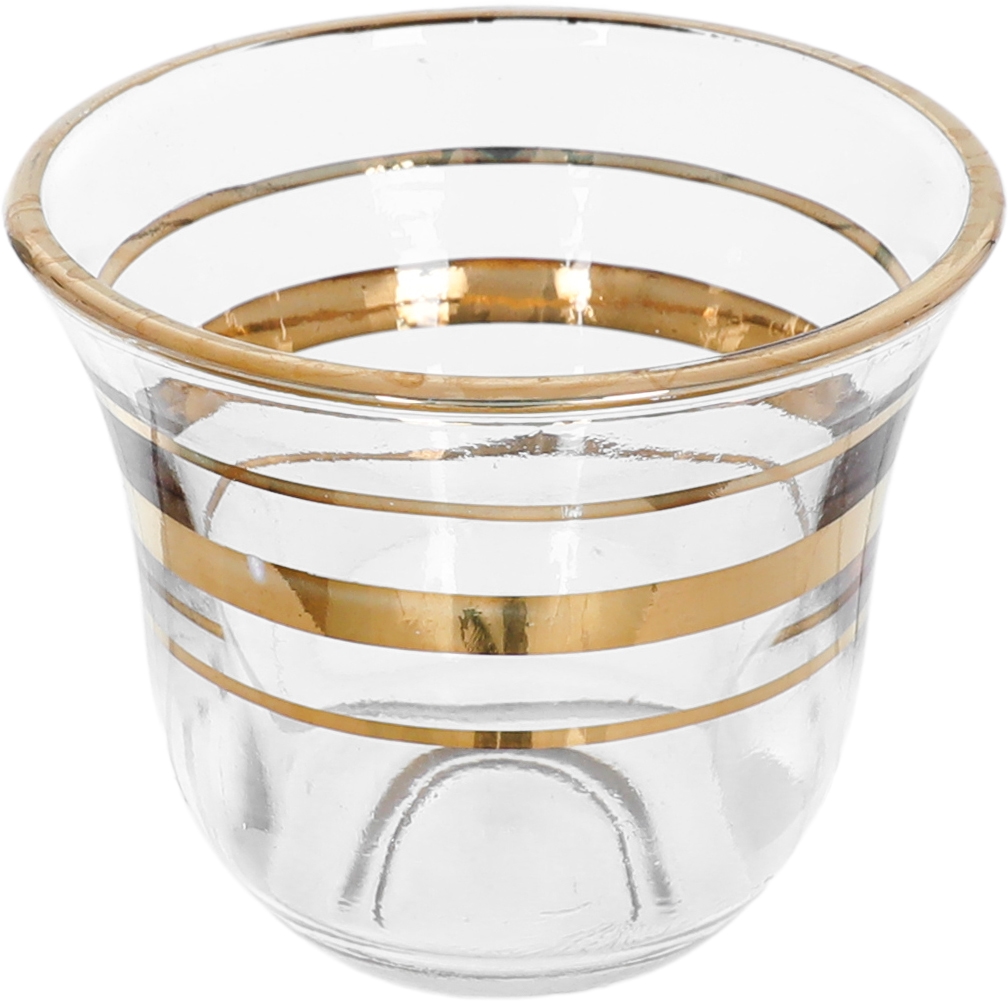 Al Saif Gallery shiny glass coffee cups set, 6 pieces, 90 ml - transparent product image 2