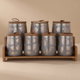 Al Saif Gallery Spice Box Set With Porcelain Stand, 7 Pieces - Grey product image 1