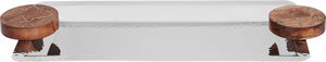 Tofaria Al Saif Gallery steel presentation, 44 x 19 x 3.5 cm, rectangle, wooden handle - silver product image