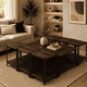 طقم طاولات خشب MDF و معدن، 7 قطع - اسود بني product image 1