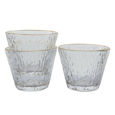 طقم فناجين قهوة عربي زجاج السيف غاليري، 3 قطع - شفاف product image 1