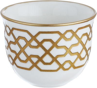 طقم تقديم شاي وقهوة زجاج وبورسلان السيف غاليري، 24 قطعة، نقش إسلامي - شفاف بأبيض product image 3