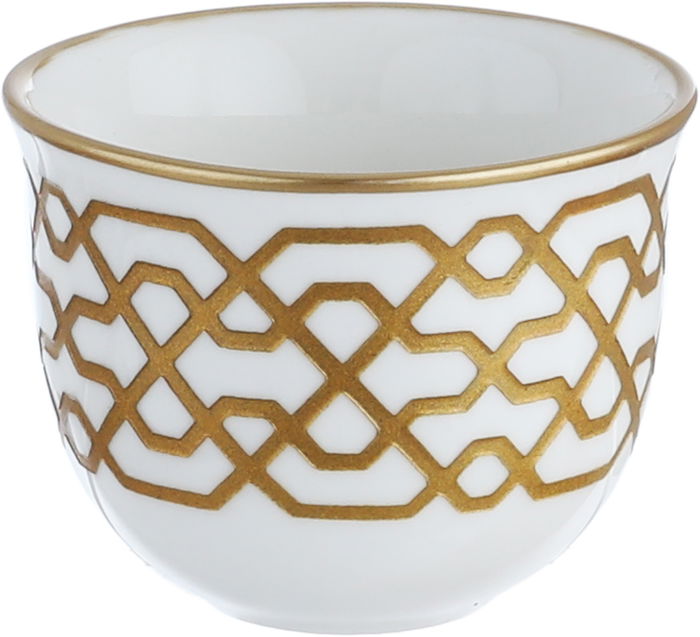 طقم تقديم شاي وقهوة زجاج وبورسلان السيف غاليري، 24 قطعة، نقش إسلامي - شفاف بأبيض product image 3