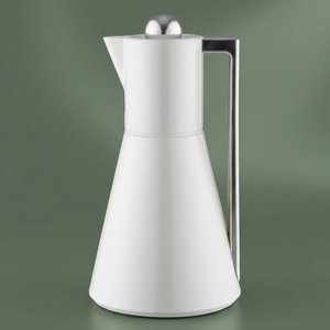 Everest Lena Thermos, 1 liter, glass interior, squeeze lid, pearl silver handle product image