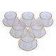 Al Saif Gallery Glass Cups and Saucers Set, 12 Pieces - Transparent White product image 2