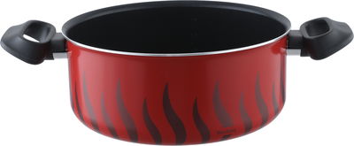 Tefal New Tempo Flame Titanium Coated Saucepan with Handles and Lid, 24cm - Red product image 3