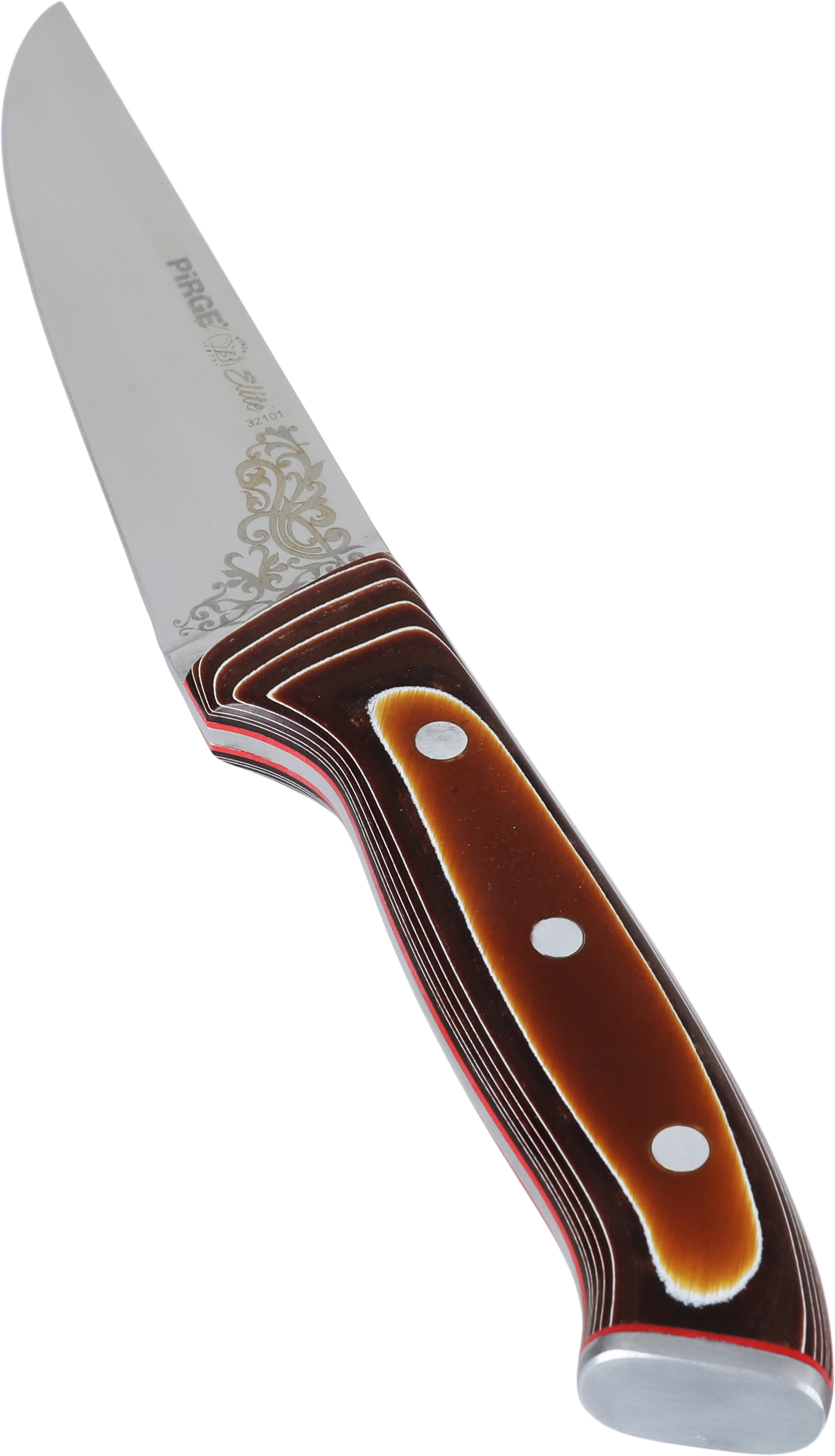 Al Saif Gallery Steel Knife, Engraved, 14.5 cm, Wood Handle - Brown product image