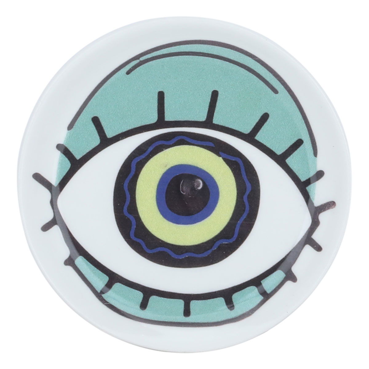 Al Saif Gallery porcelain serving plate, 10 cm, eye pattern - white product image 1