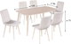 طاولة طعام خشب MDF مع 6 كراسي، 90×150×75 سم - بيج product image 4