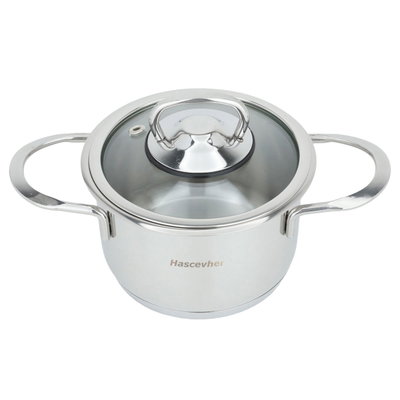 قدر استيل غطاء زجاج هاشفير، 800 مل، 12 سم - فضي product image 3