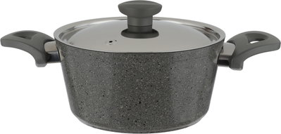 طقم قدور جرانيت مستر كوك، 5 قطع، غطاء ستانلس ستيل - رمادي غامق product image 3