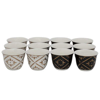 طقم فناجين قهوة عربي بورسلان السيف غاليري، 12 قطعة - متعدد الالوان product image 1