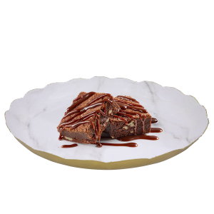 صحن تقديم فايبر السيف غاليري، 41x41x2.6 سم، دائري - أبيض رخامي product image