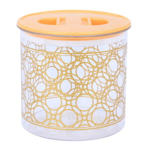 Al Saif Gallery plastic container, 1200 ml, golden embossed - transparent product image 2