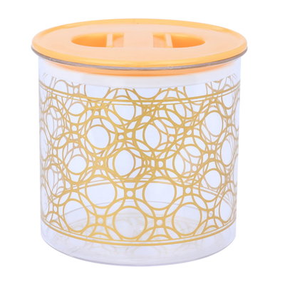 Al Saif Gallery plastic container, 1200 ml, golden embossed - transparent product image 2