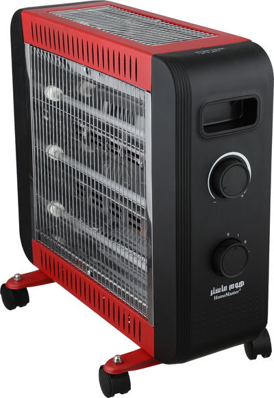 دفاية كهربائية هوم ماستر، تدفئة امامية وعلوية، 2000 واط، 45×14×44 سم، أربع أعمدة تدفئة، HM-2688 - أسود أحمر product image 2