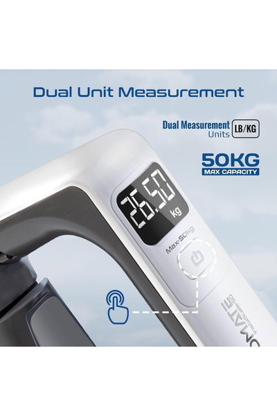Promate ABS Silicone Travel Luggage Scale, 50 kg, LCD Display - White/Black product image 7