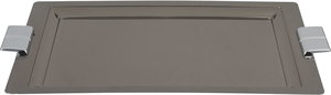 Al Saif Gallery Steel Serving Tray, 43x27.8x1.6 cm - Glossy Black Silver product image 2