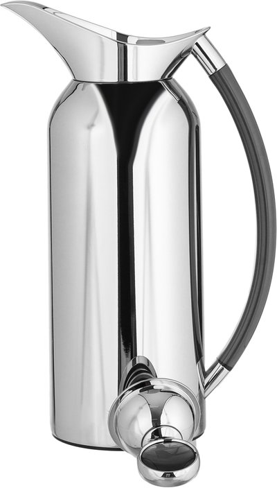 Al Saif Gallery Al Thuraya Thermos Set, 2 Pieces, 1/1 Liter, glass interior, black handle, push-button lid - silver product image 6