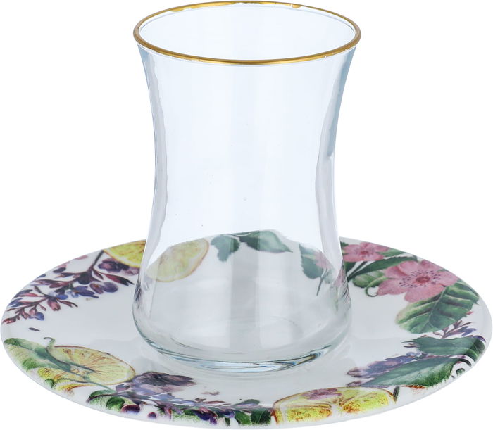 Al Saif Gallery glass jar set, lemon pattern dish, 2 pieces - white product image 1