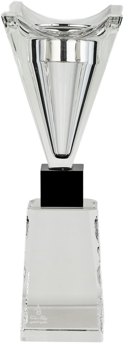 مبخرة زجاج السيف غاليري، قاعدة مربعة، 9x9x27 سم - شفاف اسود product image 3