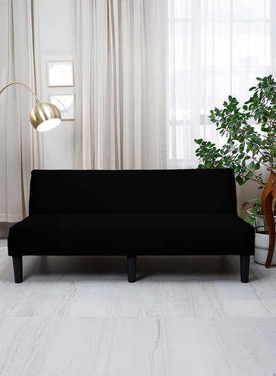 كنبة سرير خشب كندي باك كومفورت، 55×170×72 سم، قماش الجاكار - أسود product image 2