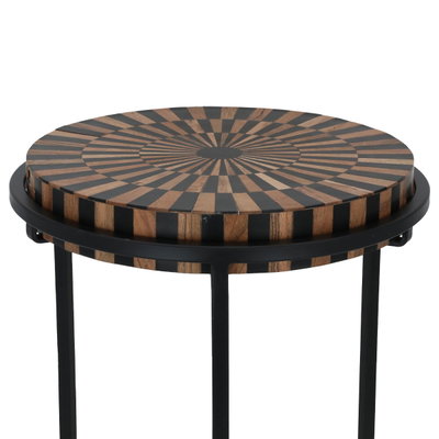 Al Saif Gallery Wooden Serving Table, Round - Brown product image 3
