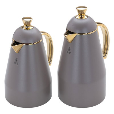 Al Saif Gallery Ruwaida thermos set, 1 liter, thermal glass inner container, steel outer shell - dark gray product image 3
