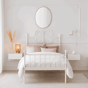 سرير حديد مفرد، 100×90×190 سم - ابيض product image