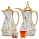 Al Saif Gallery Steel Thermos Set, 1/0.75 Liter, 2 Pieces - White Marble product image 1
