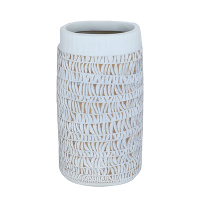 Rwad Alailah Porcelain Decorative Vase, 16 x 12 x 12 cm, cylindrical - golden white product image 2