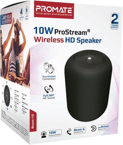 مكبر صوت لاسلكي محمول سليكون(بروميت)، 10 واط، مقبس صوت 3.5 ملم، فتحة بطاقة Micro SD، ثمان ساعات - أسود product image 3