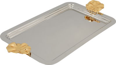 طوفرية تقديم ستانلس استيل السيف غاليري، 30x18.5x2 سم، مستطيل، يد ذهبي- فضي ذهبي product image 2