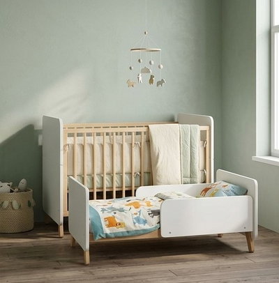 سرير اطفال خشب، 130×70 سم - ابيض product image 2