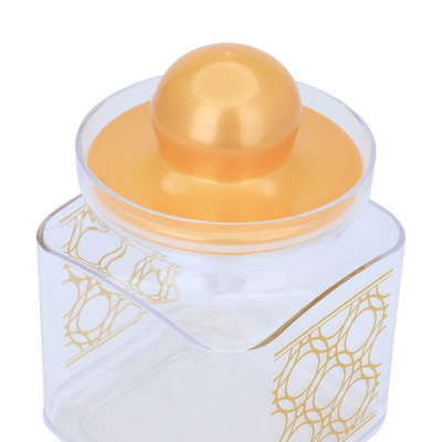 طقم علب بهارات بلاستيك السيف غاليري، مربع، منقوش ذهبي، 3 قطع - شفاف product image 5