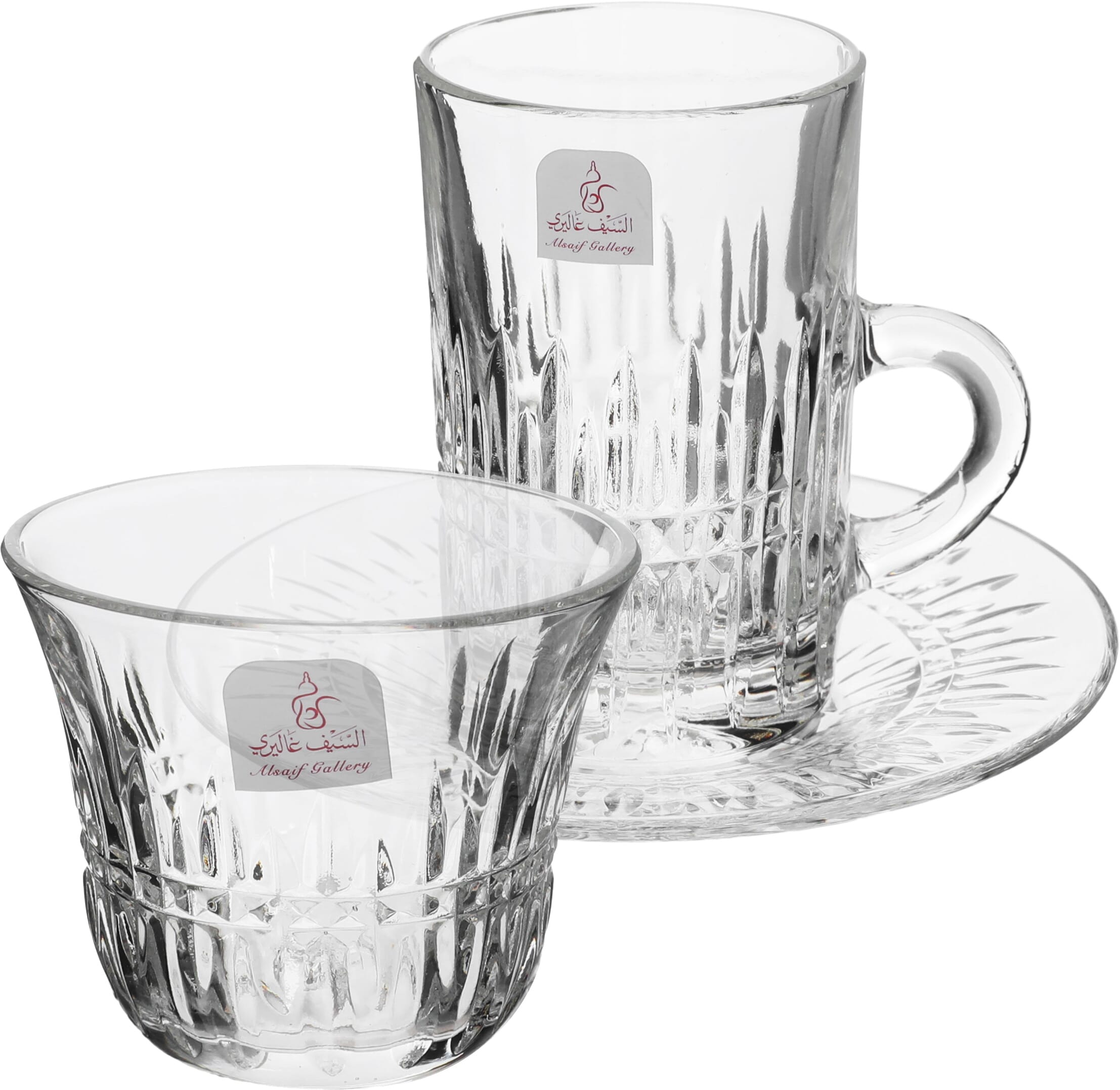 طقم شاي و قهوة زجاج السيف غاليري، 18 قطعة - شفاف product image 1