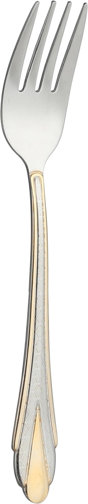 Al Saif Gallery Stainless Steel Dessert Fork Set, 6 Pieces, Engraved - Silver Gold product image 2