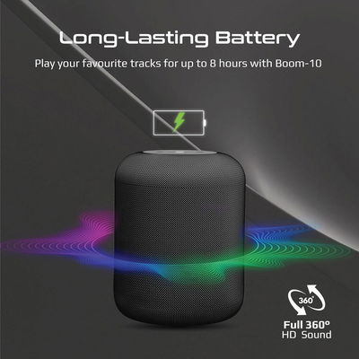 مكبر صوت لاسلكي محمول سليكون(بروميت)، 10 واط، مقبس صوت 3.5 ملم، فتحة بطاقة Micro SD، ثمان ساعات - أسود product image 2
