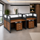 مكتب مزدوج خشب MDF، 75×120×240 سم - بني product image 1