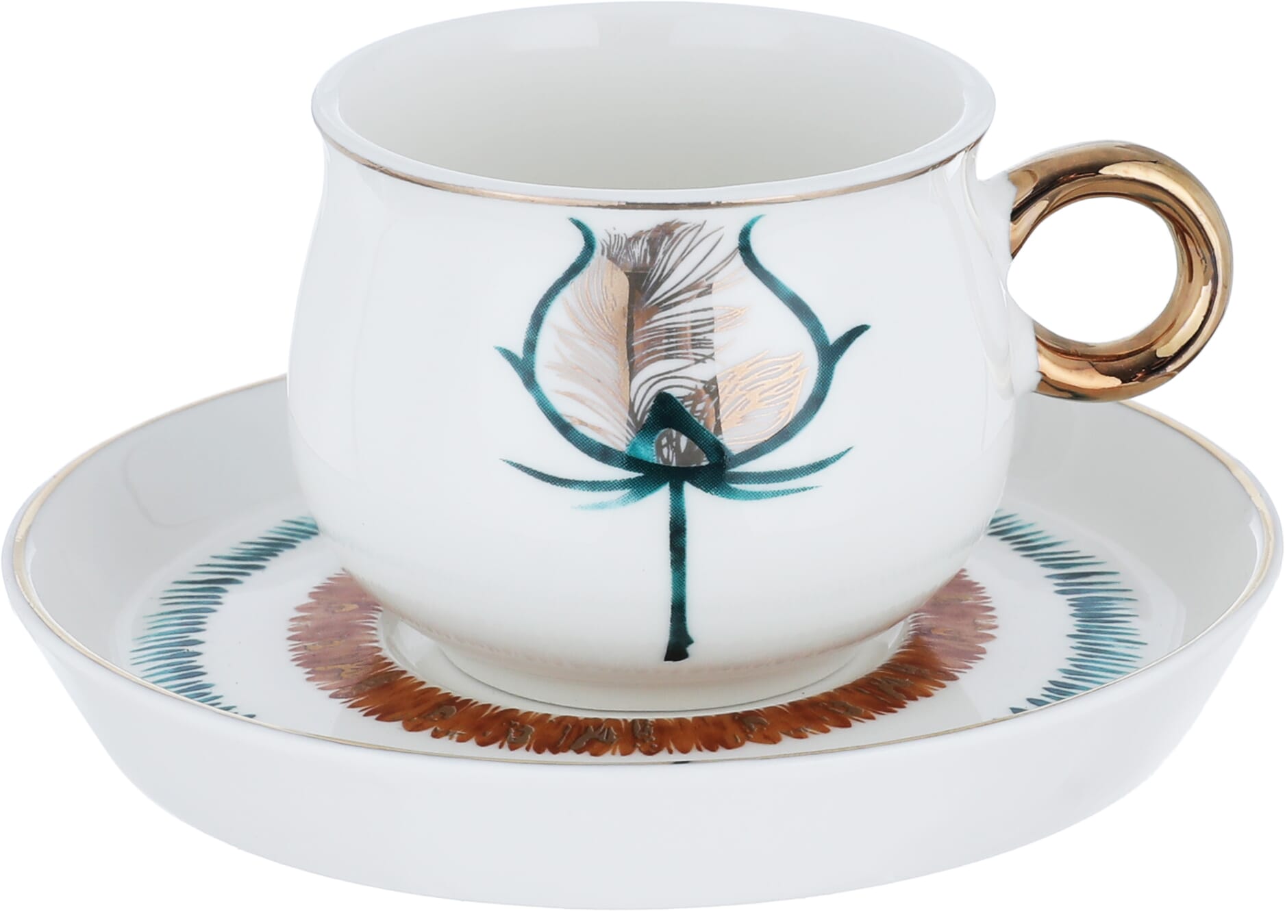 Al Saif Gallery porcelain coffee cup set, 12 pieces, engraved - white product image 2