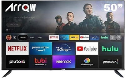 تلفزيون سمارت بدون اطار اركيو، 50 بوصة، 4K UHD، LED، نظام اندرويد، RO-50LCS-11 - اسود product image 1